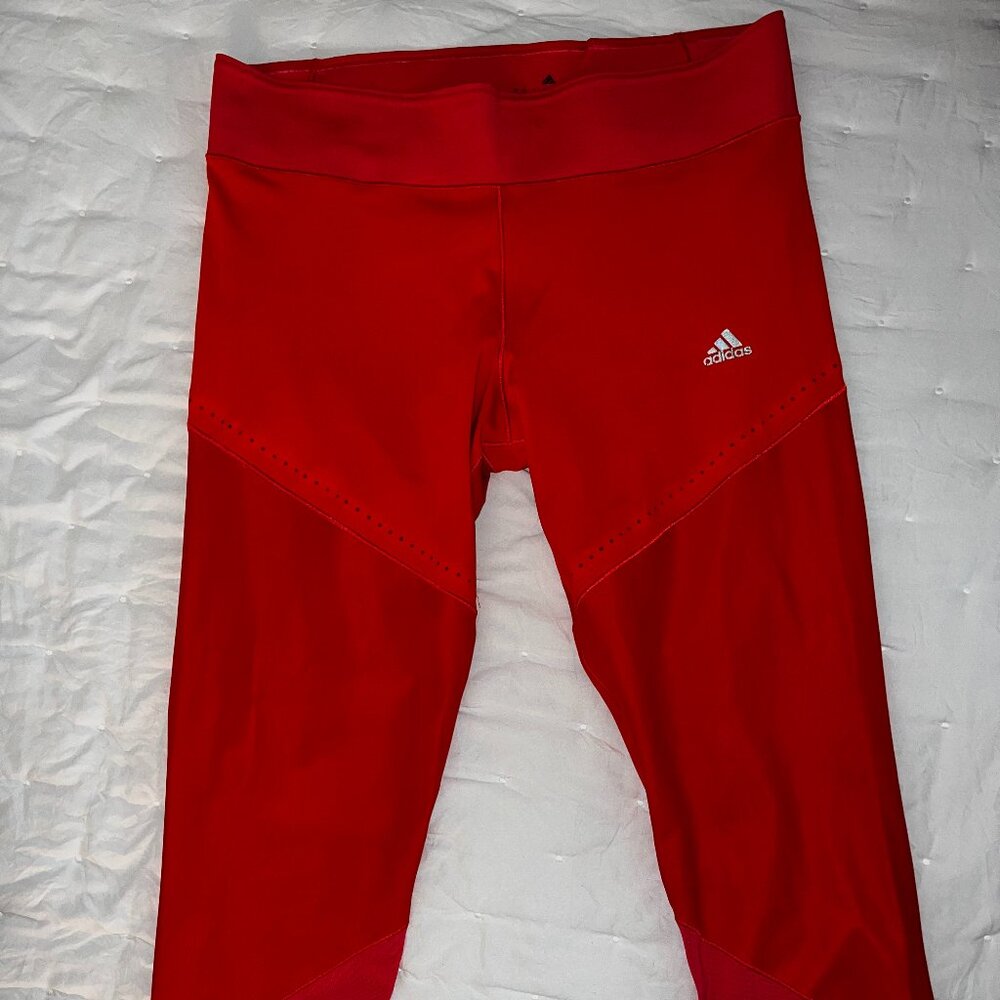 Adidas Red Cropped Workout Pants